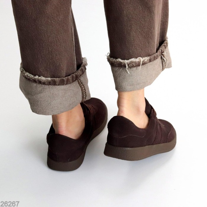 Кеди жіночі натуральна замша колір шоколад 36,37,38,39,40,41р