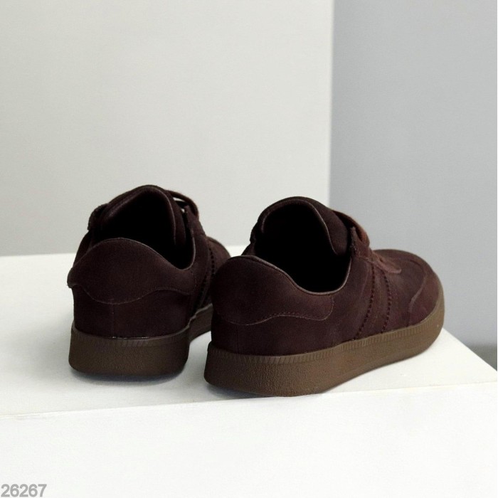 Кеди жіночі натуральна замша колір шоколад 36,37,38,39,40,41р