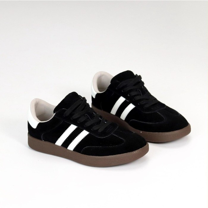 Кеди жіночі натуральна шкіра/замша чорні 36,37,38,39р.