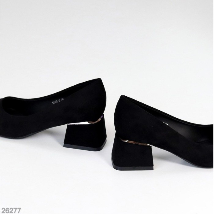 Туфли женские экозамша цвет черный 36,37,38,39р