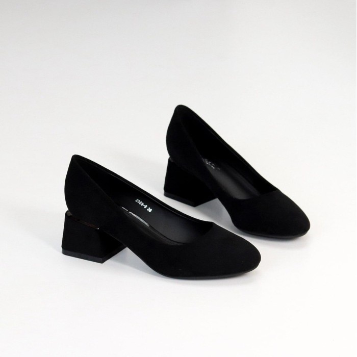 Туфли женские экозамша цвет черный 36,37,38,39р