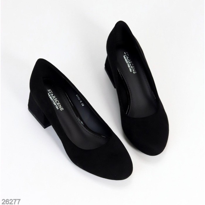 Туфли женские экозамша цвет черный 36,37,38,39р