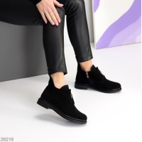 Ботинки женские натуральная замша черные деми 37,38,40р