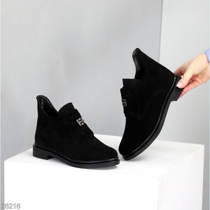 Черевики жіночі натуральна замша чорні демі 37,38,40р