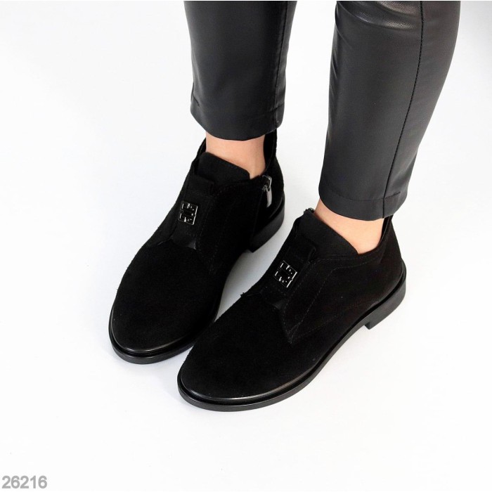 Черевики жіночі натуральна замша чорні демі 37,38,40р