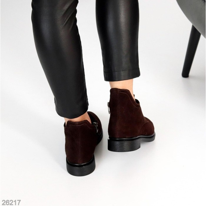 Черевики жіночі натуральна замша колір-шоколад демі 37,38р