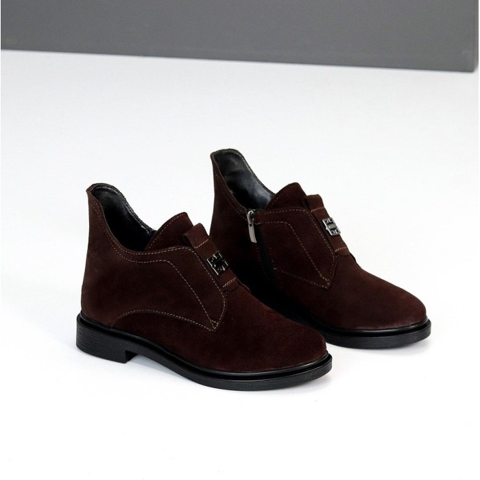 Черевики жіночі натуральна замша колір-шоколад демі 37,38р