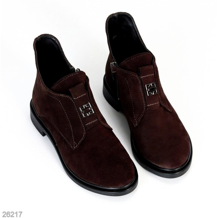 Черевики жіночі натуральна замша колір-шоколад демі 37,38р