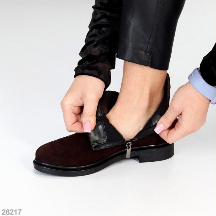 Черевики жіночі натуральна замша колір-шоколад демі 37,38р