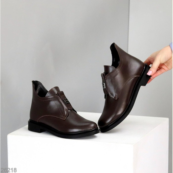 Черевики жіночі натуральна шкіра колір-шоколад демі 36,37,38,40р