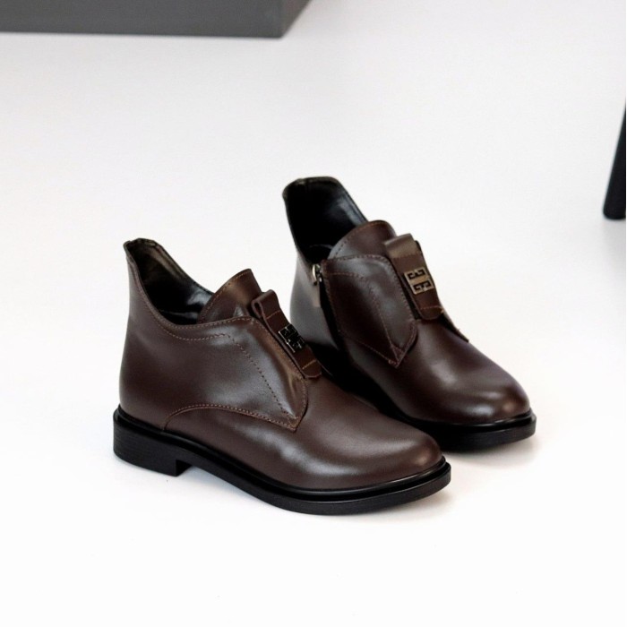 Черевики жіночі натуральна шкіра колір-шоколад демі 36,37,38,40р