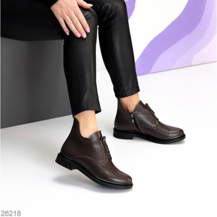 Черевики жіночі натуральна шкіра колір-шоколад демі 36,37,38,40р