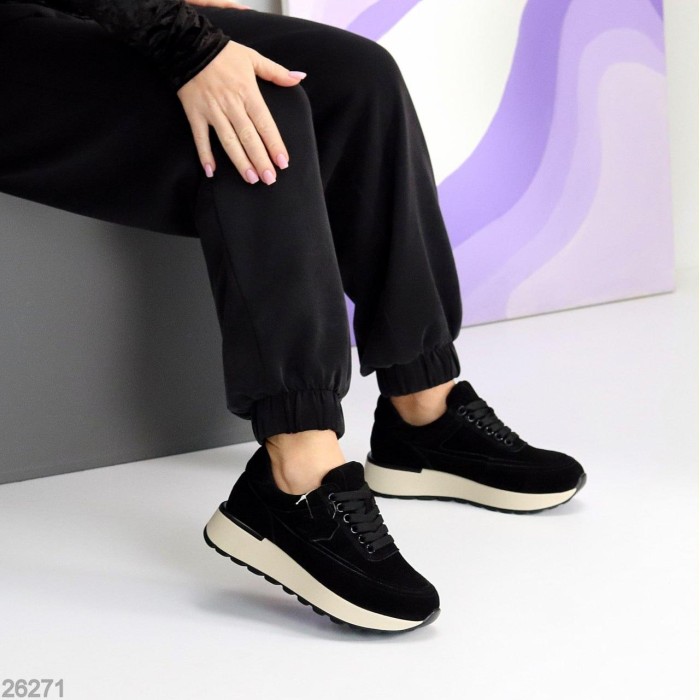 Кросівки жіночі натуральна замша чорні на 36,37,39р