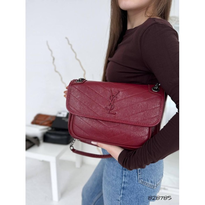 Сумка жіноча Лоран натуральна шкіра Чорна,Біла, Бронзова, Кемел, Бургунді Бургунди