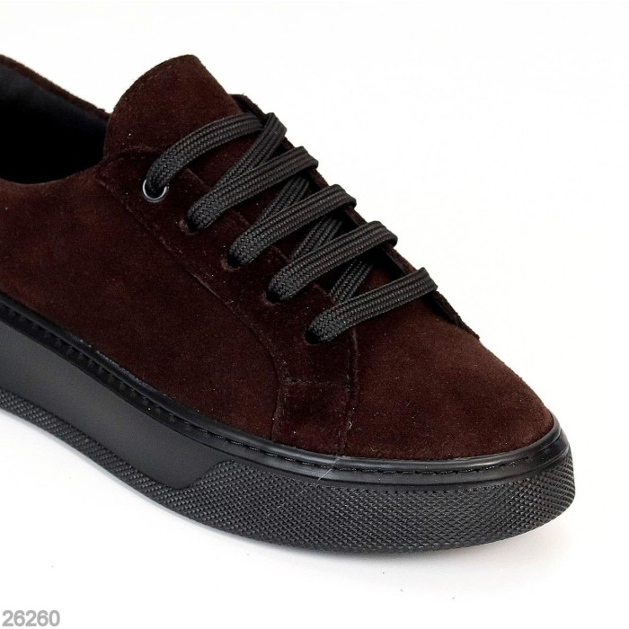 Кеди жіночі натуральна замша колір шоколад 36,37,38,39.40,41р