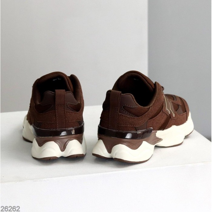 Кросівки жіночі натуральна шкіра/замша шоколад 36,37,38,39,40,41р