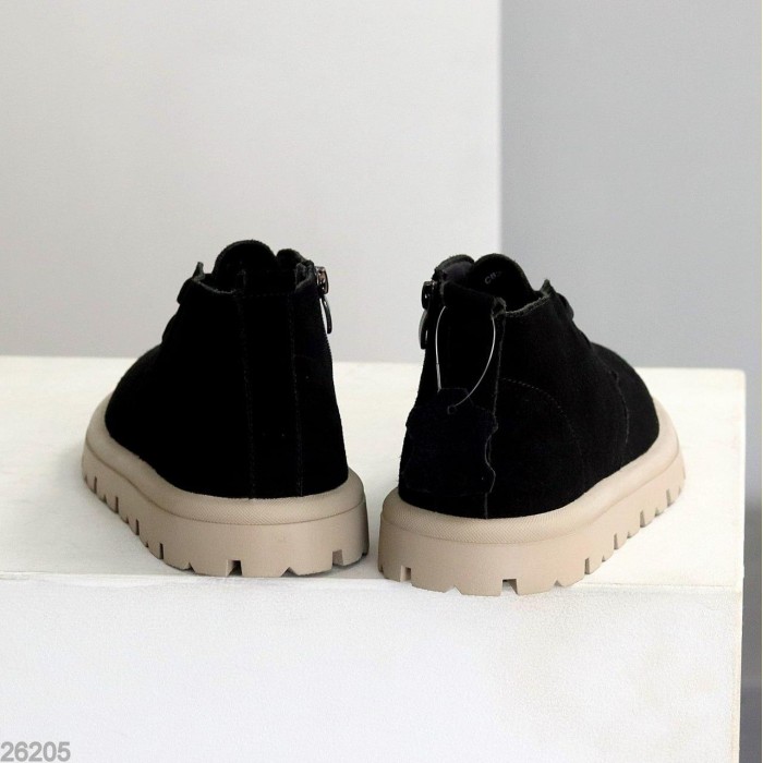 Черевики жіночі натуральна замша чорні демі 36,37,40р