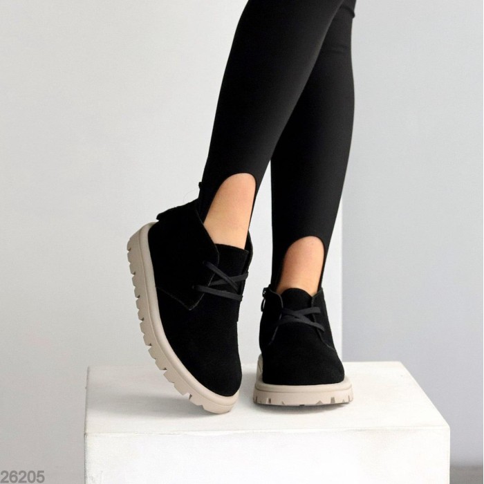 Черевики жіночі натуральна замша чорні демі 36,37,40р