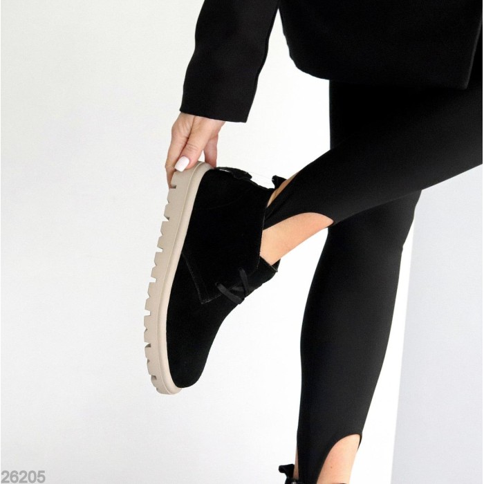 Черевики жіночі натуральна замша чорні демі 36,37,40р