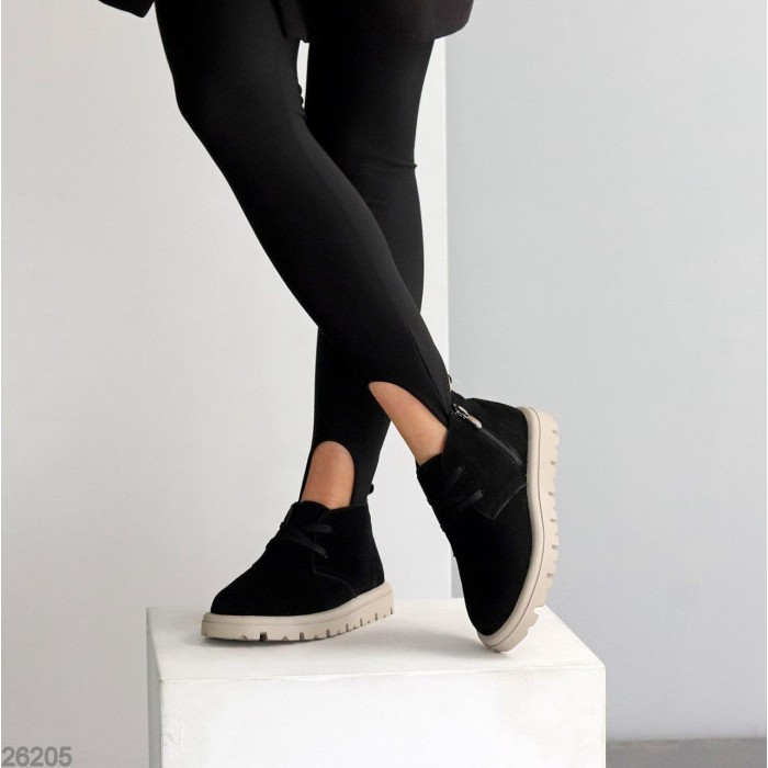 Черевики жіночі натуральна замша чорні демі 36,37,40р