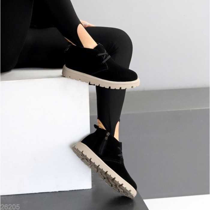 Черевики жіночі натуральна замша чорні демі 36,37,40р