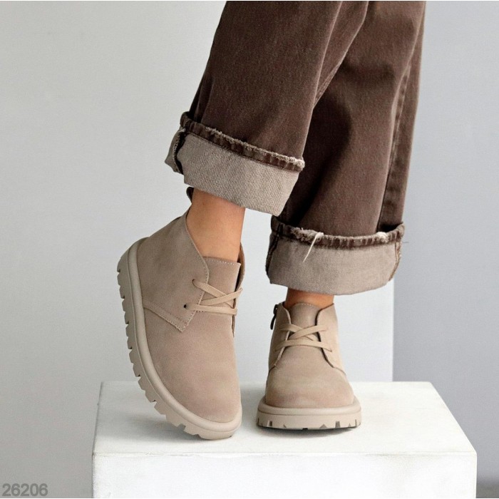 Черевики жіночі натуральна замша беж деми 36,37,41р