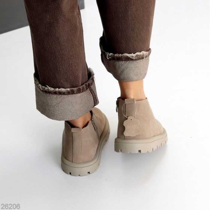 Черевики жіночі натуральна замша беж деми 36,37,41р