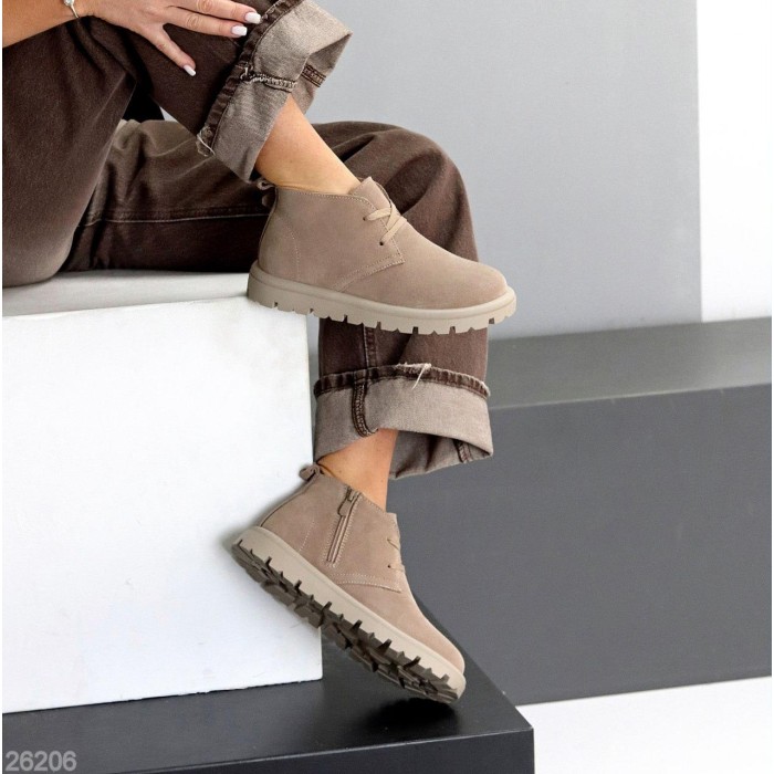 Черевики жіночі натуральна замша беж деми 36,37,41р