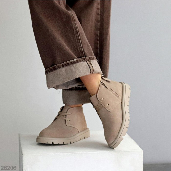 Черевики жіночі натуральна замша беж деми 36,37,41р