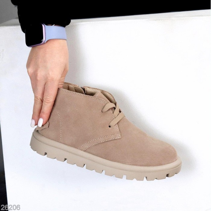 Черевики жіночі натуральна замша беж деми 36,37,41р