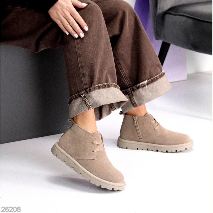 Черевики жіночі натуральна замша беж деми 36,37,41р