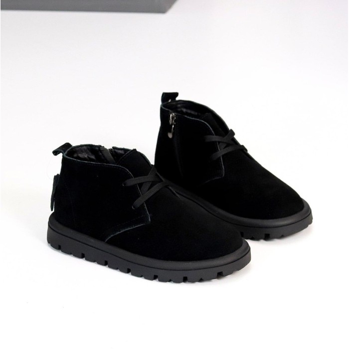 Черевики жіночі натуральна замша чорні демі 36,37,39р