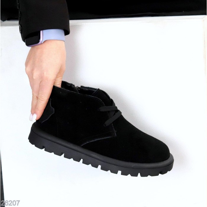 Черевики жіночі натуральна замша чорні демі 36,37,39р