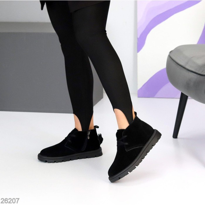 Черевики жіночі натуральна замша чорні демі 36,37,39р