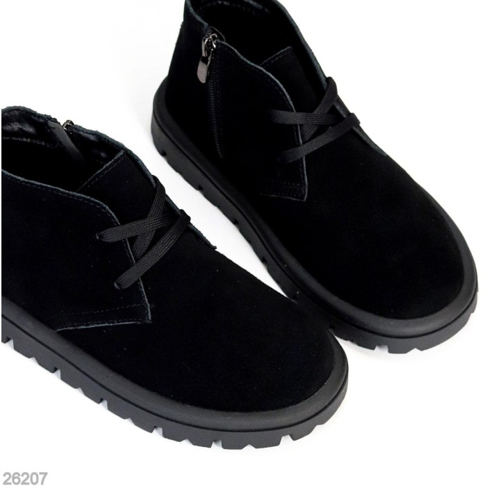 Черевики жіночі натуральна замша чорні демі 36,37,39р