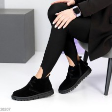 Черевики жіночі натуральна замша чорні демі 36,37,39р