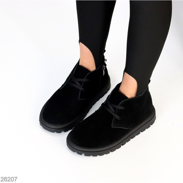 Черевики жіночі натуральна замша чорні демі 36,37,39р