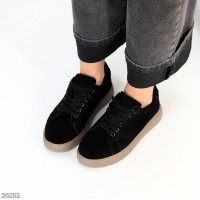 Кеды женские натуральная замша черные 36,37,38,39,40,41р