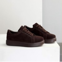 Кеди жіночі натуральна замша колір шоколад 36,37,38,39,40,41р