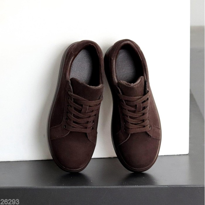 Кеди жіночі натуральна замша колір шоколад 36,37,38,39,40,41р