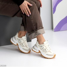 КросІвки жіночі еко-шкіра/еко-замша колір-беж на 35.5,36,37,38,39,40р.