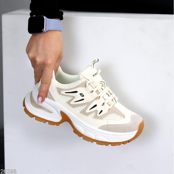 КросІвки жіночі еко-шкіра/еко-замша колір-беж на 35.5,36,37,38,39,40р.