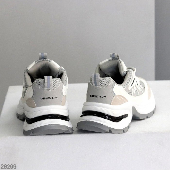 Кросівки жіночі еко-шкіра/еко-замша колір-сірий/білий на 35.5,36,37,38,40р