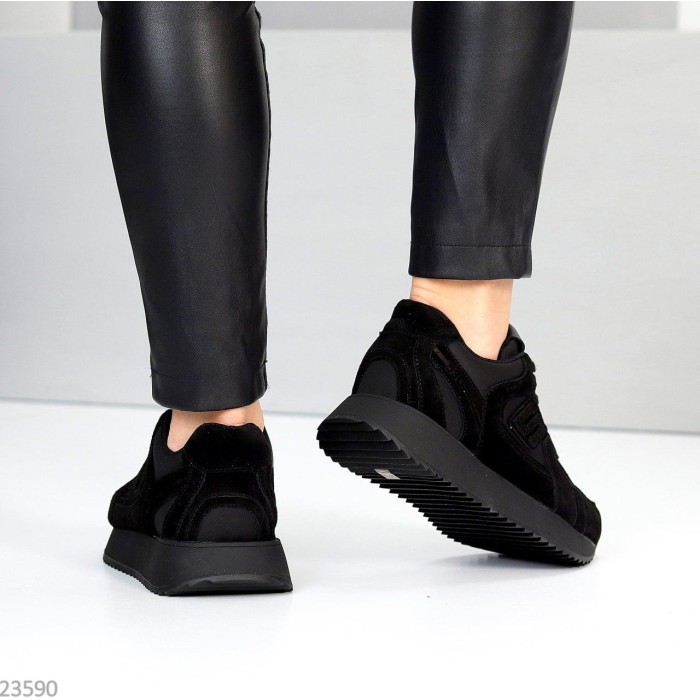 Кросівки жіночі натуральна замша чорні 36,38,39р