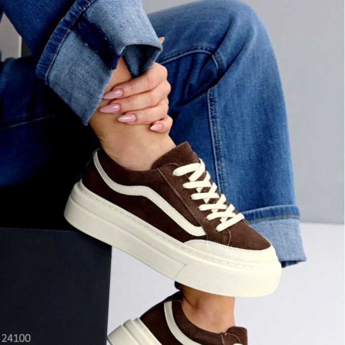 Кеди жіночі натуральна-шкіра/натуральна-замша колір-беж 37,38,39,40р