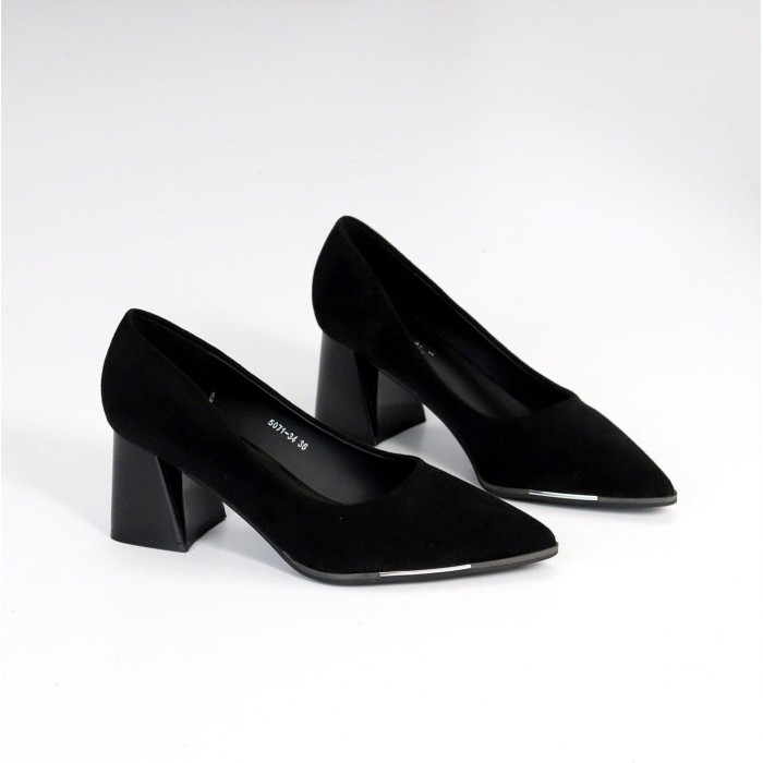 Туфли женские экозамша цвет черный 37,38,39р