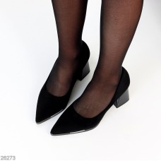 Туфли жіночі екозамша колір чорний 37,38,39р