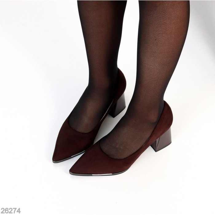 Туфлі жіночі еко замша колір-шоколад 36,37,38,39р