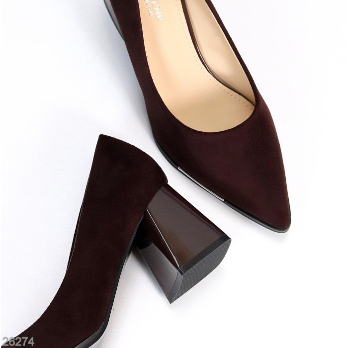 Туфлі жіночі еко замша колір-шоколад 36,37,38,39р