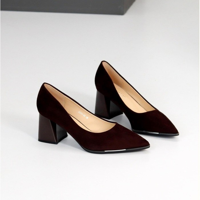 Туфлі жіночі еко замша колір-шоколад 36,37,38,39р